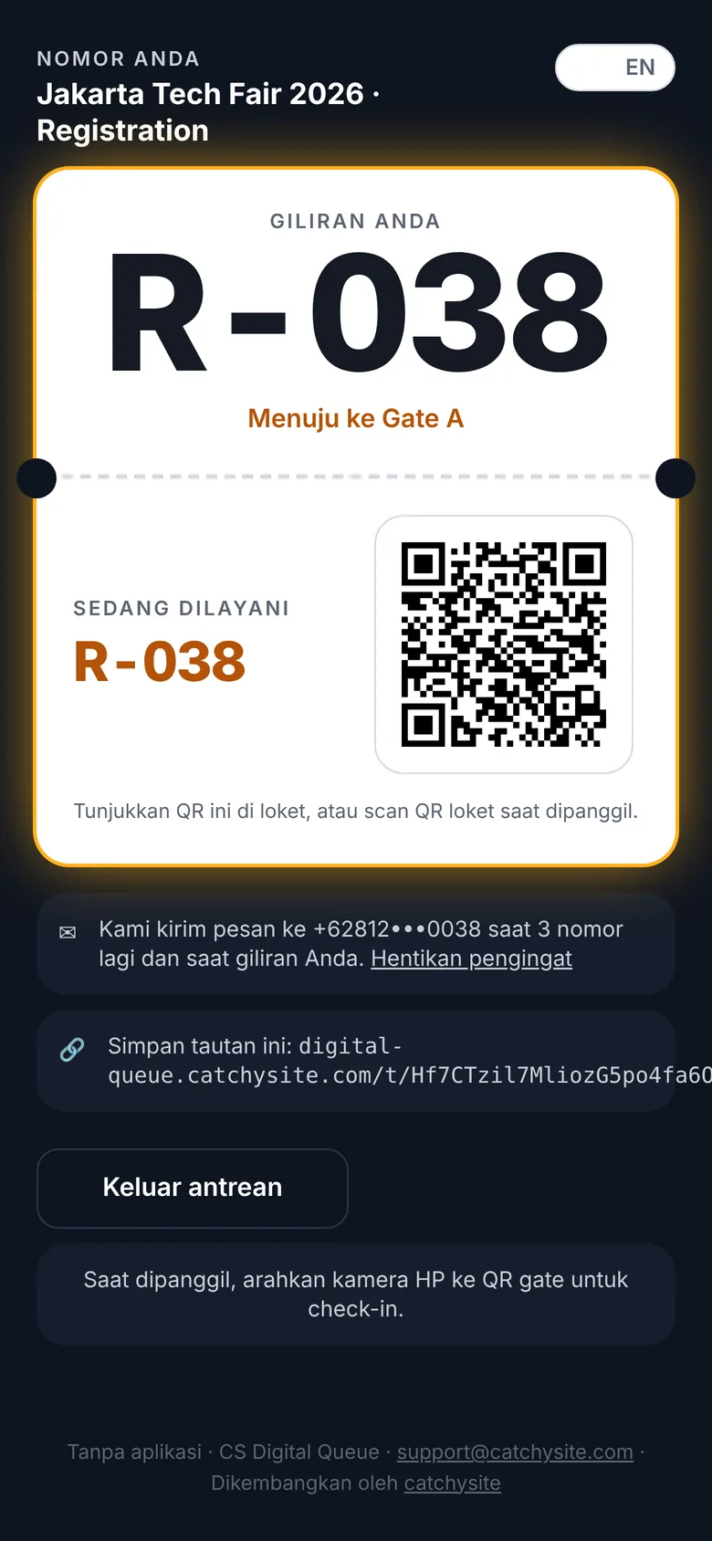 Get called, scan in